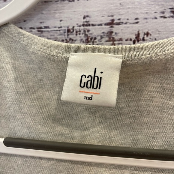 Cabi Willow zip front Peplum grey Cabi cardigan. - Picture 4 of 9